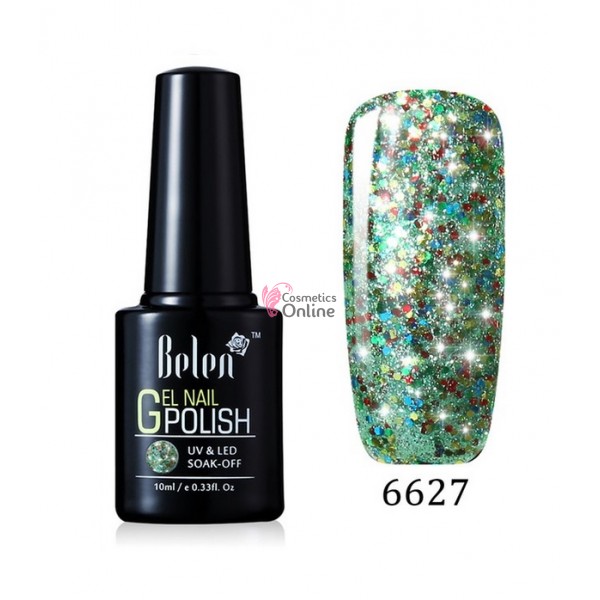 Oja semipermanenta Belen Lucky Glitter Bling UV / LED, 10ml Cod 6627